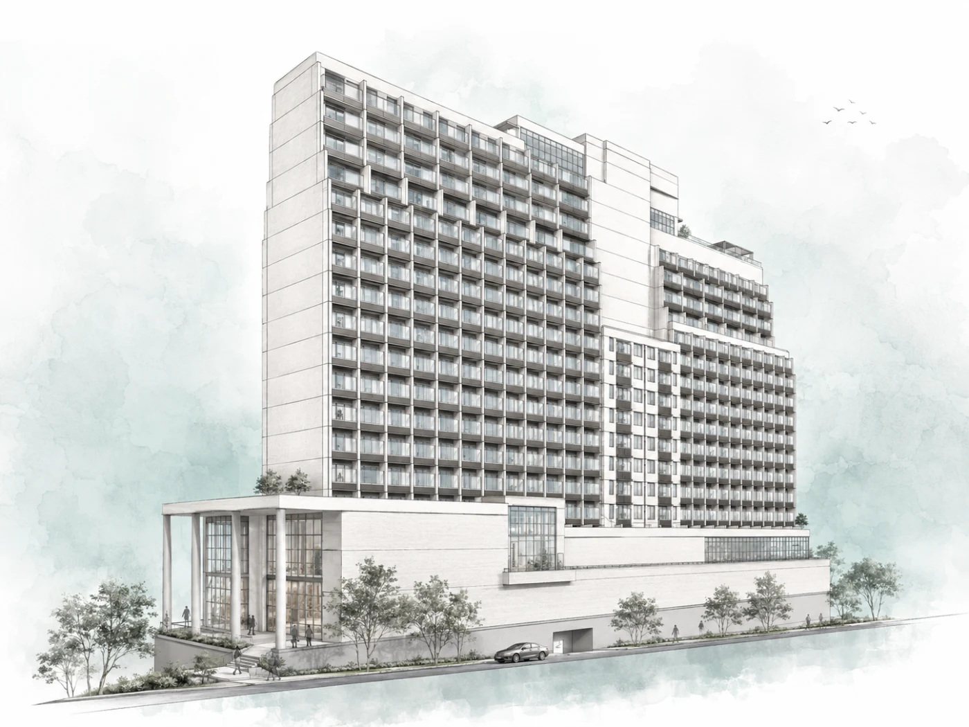 Perspectiva do novo empreendimento Basesul no Água Verde